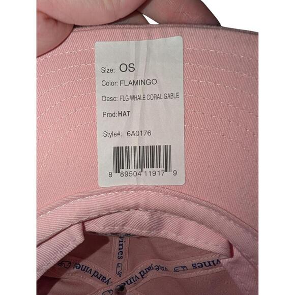 Vineyard Vines Womens Baseball Hat One Size Pink Flag Whale Logo Preppy - Picture 4 of 4